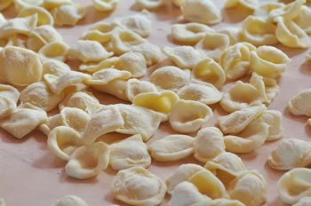 Hand made Orecchiette during the cooking school